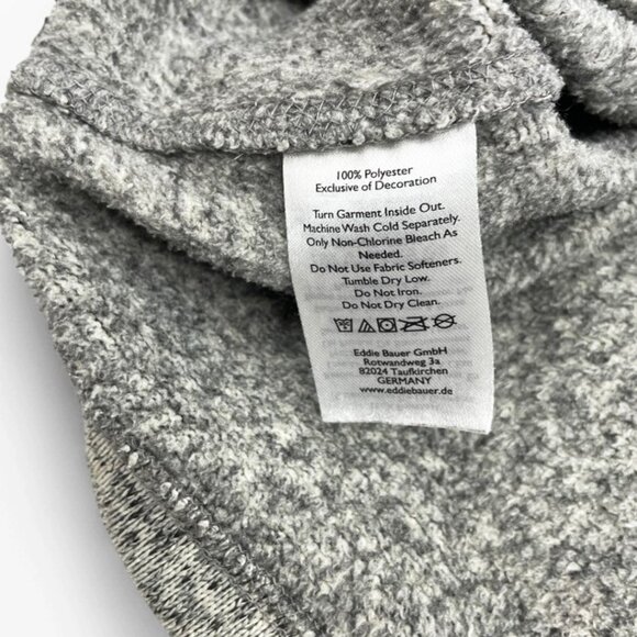 Eddie Bauer Gray 1/4 Zip Fleece Pullover Sweater Men's Large Tall LT - Picture 8 of 9